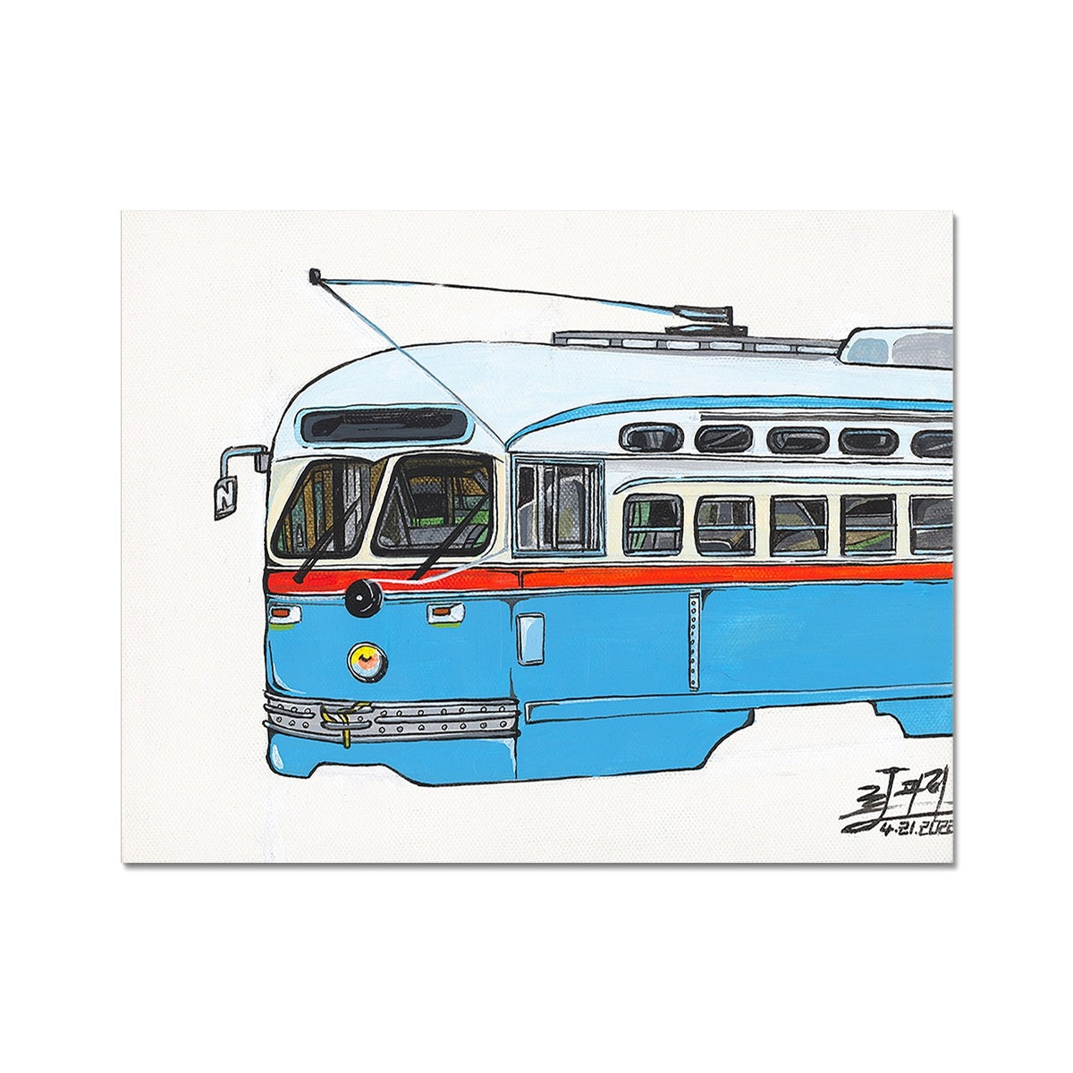 Blue Trolley Fine Art Print