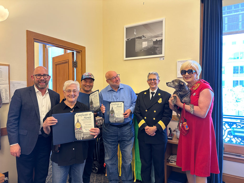 The BALD GUYS art is in SF City Hall.