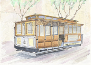 A Cable Car (water colors)