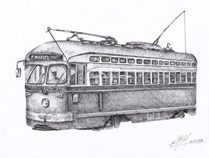 SF trolley Pen drawing