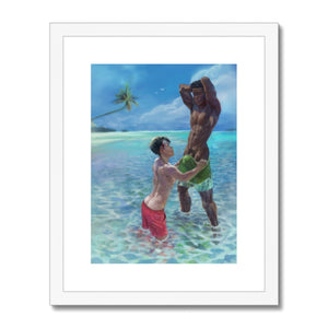 Soma and Leo on the Beach Framed & Mounted Print