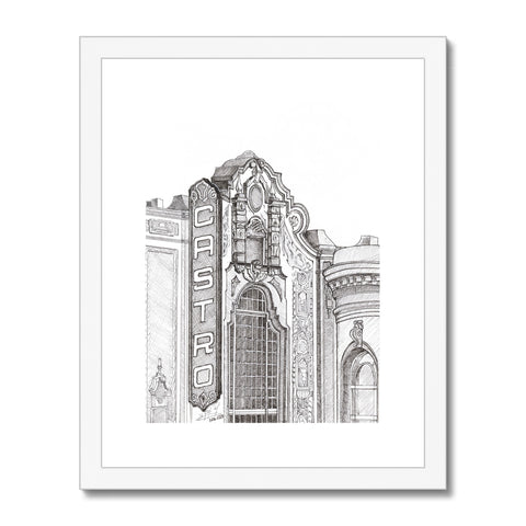 Castro Theater Pen Drawing  Framed & Mounted Print