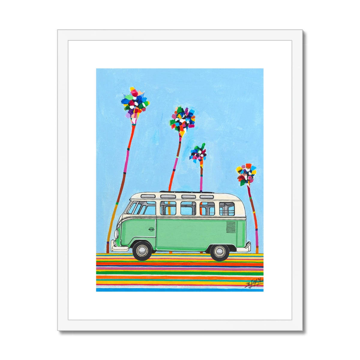 VW Bus Framed & Mounted Print