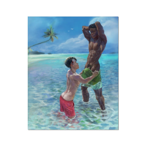 Soma and Leo on the Beach Fine Art Print