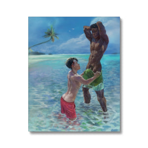 Soma and Leo on the Beach Canvas