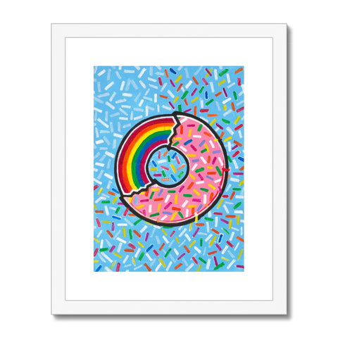 Rainbow Donut Framed & Mounted Print