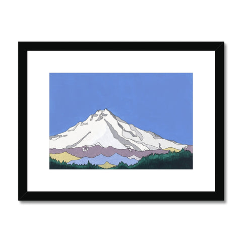 Mt. Hood (Blue Sky) Framed & Mounted Print