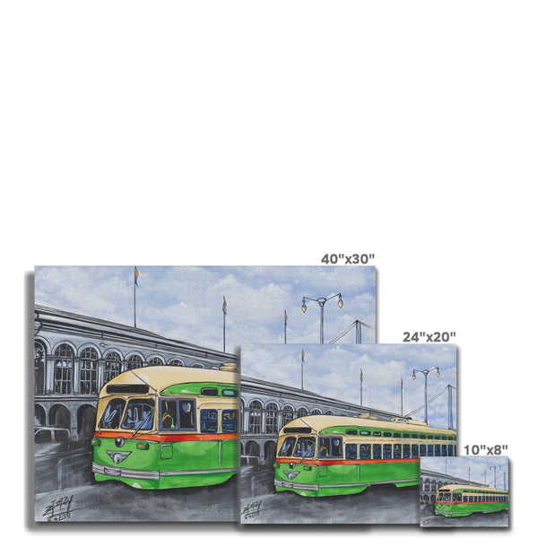 A Green trolley Canvas
