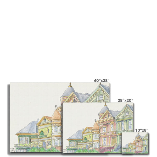 Historical row of Victorian houses Canvas