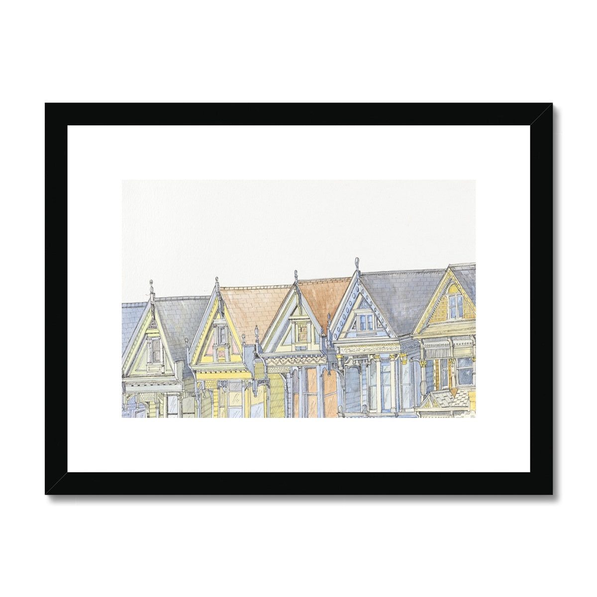 The Painted Ladies Framed & Mounted Print