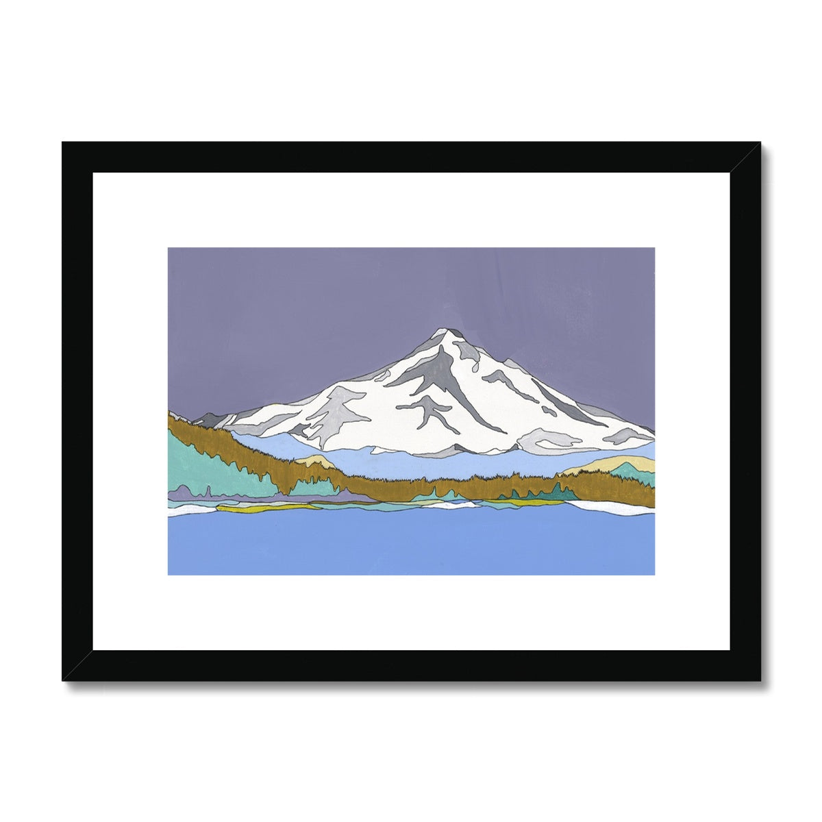 Mt. Hood with Lake Framed & Mounted Print