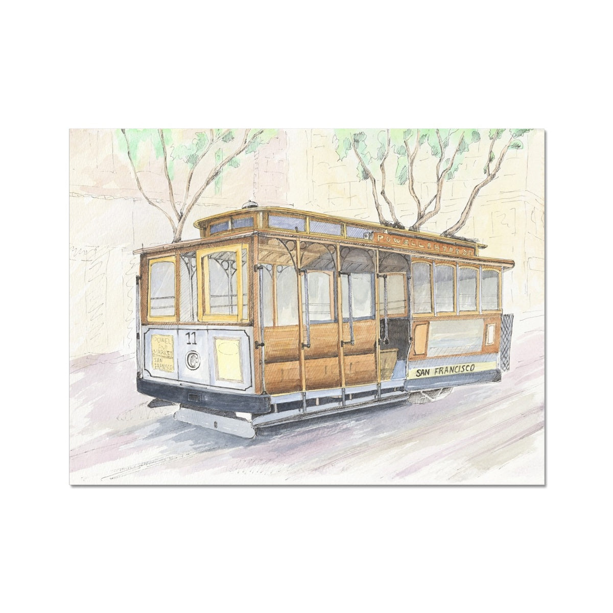 A cable car Fine Art Print