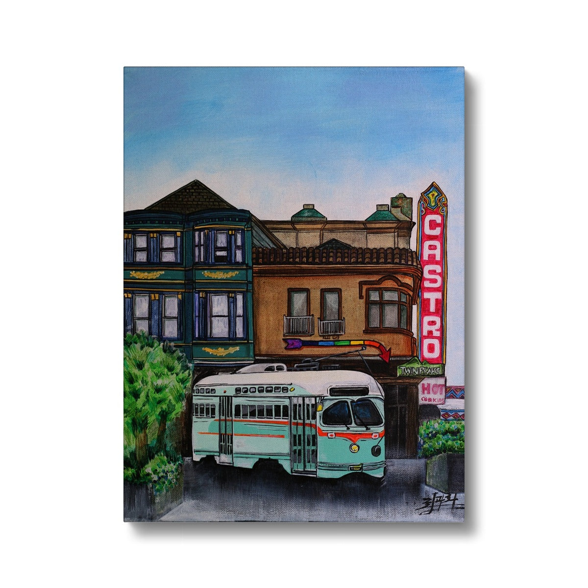 Castro theater + trolley Canvas