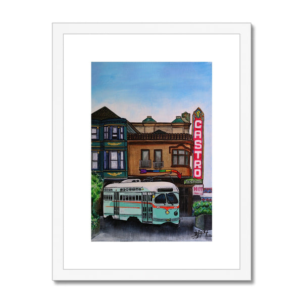 Castro theater + trolley Framed & Mounted Print