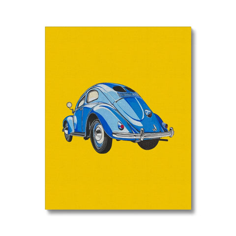 Blue VW beetle (Oval window) Canvas