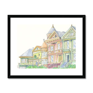 Historical row of Victorian houses Framed & Mounted Print