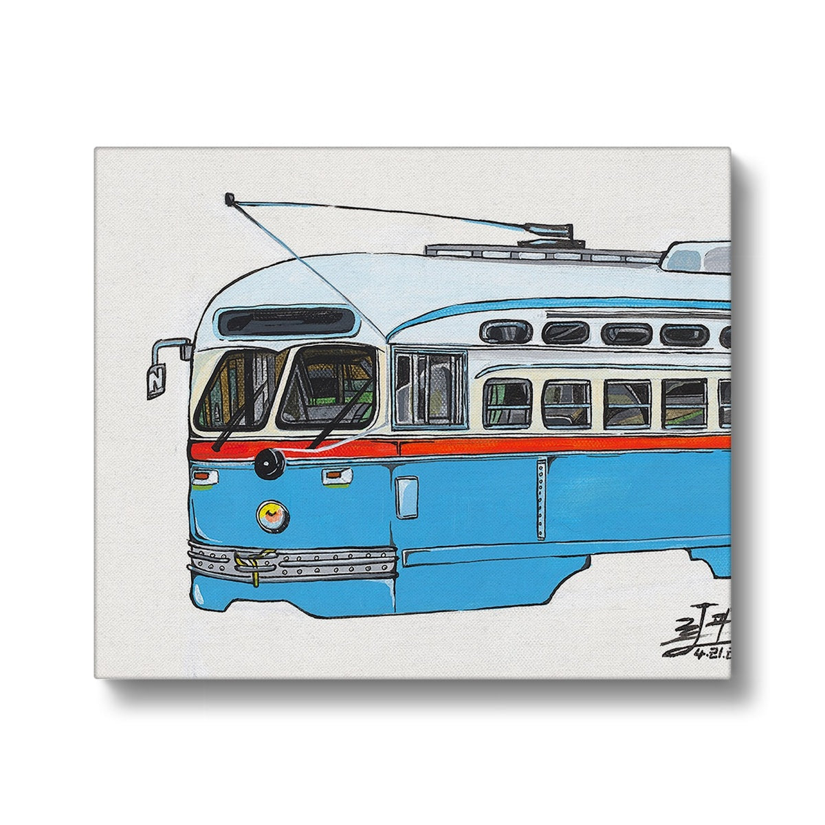 Blue Trolley Canvas