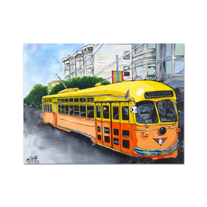 The yellow & orange SF trolley Fine Art Print