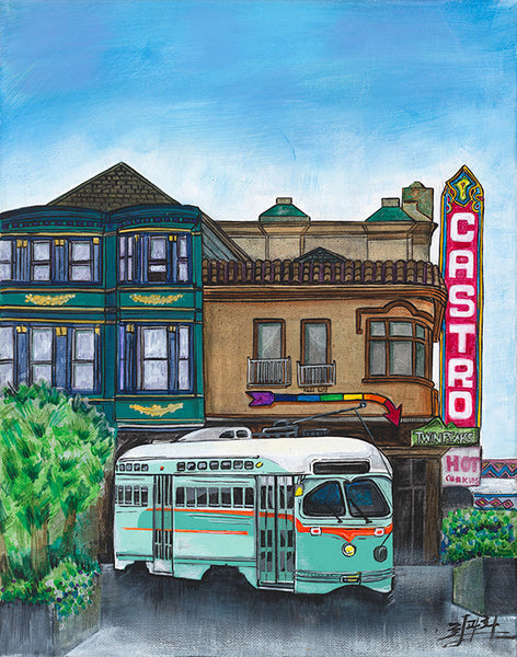 Castro theater + trolley GREETING CARDS