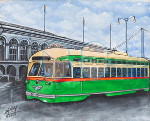 A Green Trolley (Original) - Acrylic Original