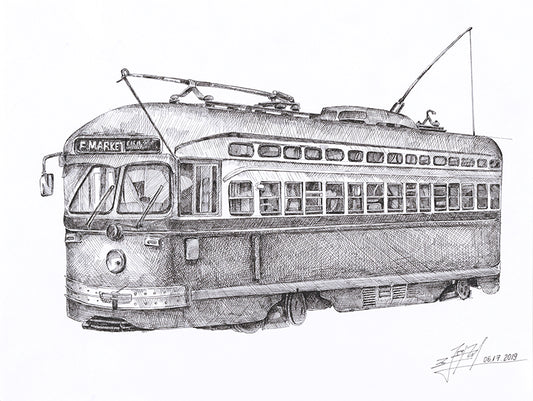 SF Trolley (original ) - pen drawing