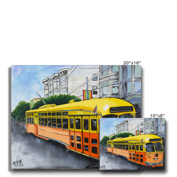 The yellow & orange SF trolley Canvas