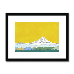 Mt. Hood (yellow sky) Framed & Mounted Print