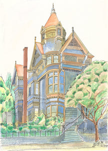 The fancy house (original ) - watercolor