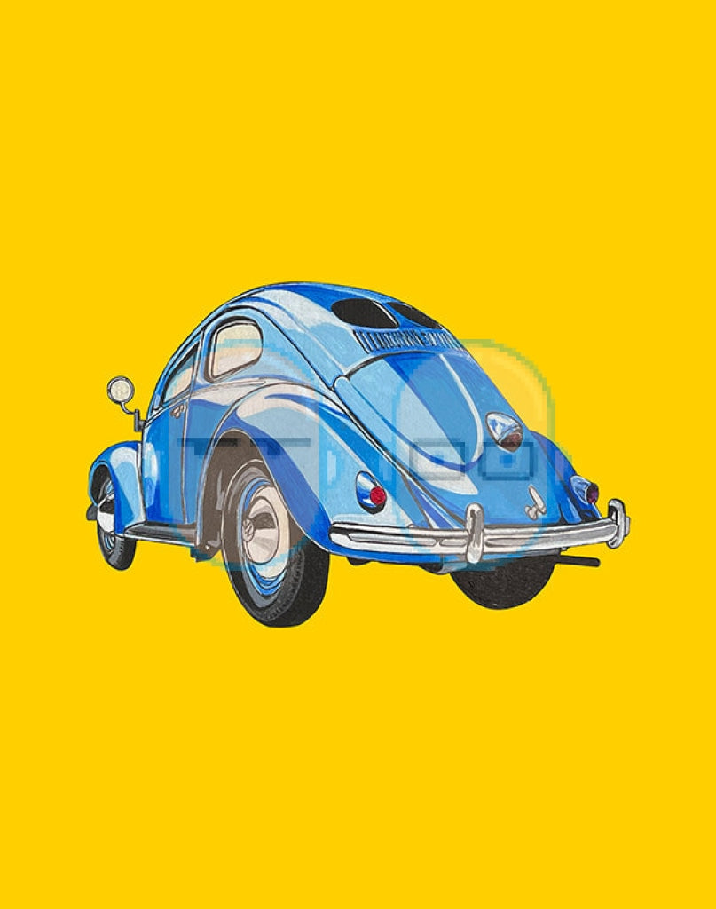 Blue Vw Beetle (Original) - Acrylic Original