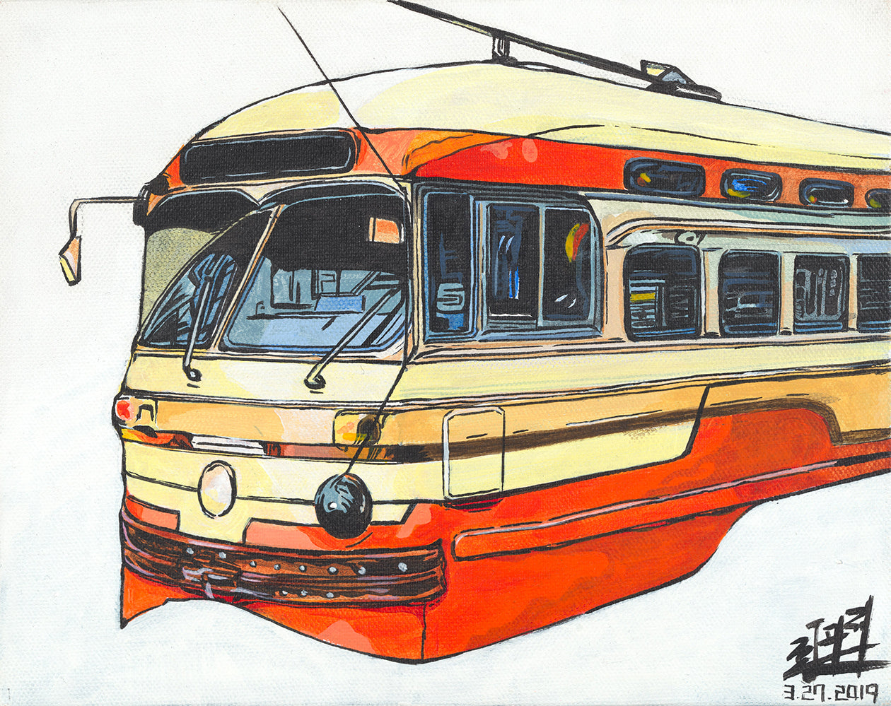 Yellow SF Trolley (original) - Acrylic