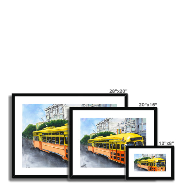 The yellow & orange SF trolley Framed & Mounted Print