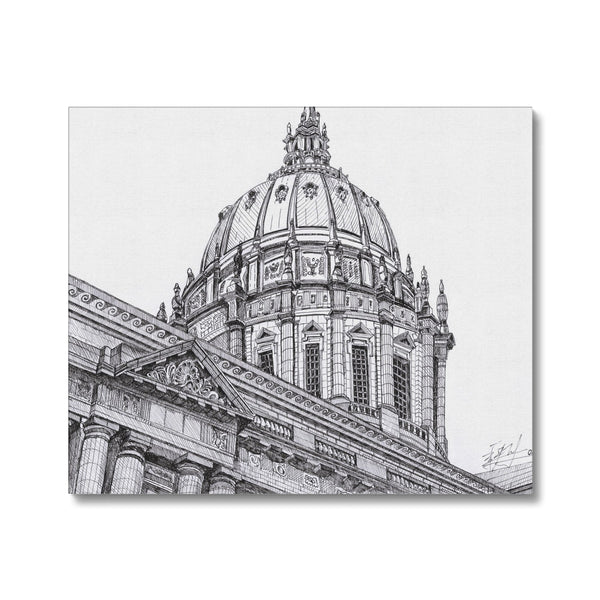 SF city hall Pen drawing  Canvas