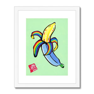 Rainbow Banana Framed & Mounted Print