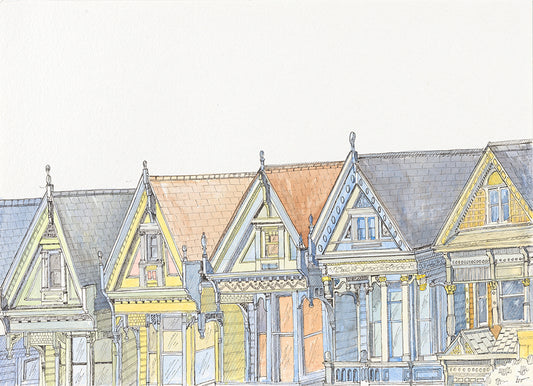 The Painted Ladies (original) -  watercolor