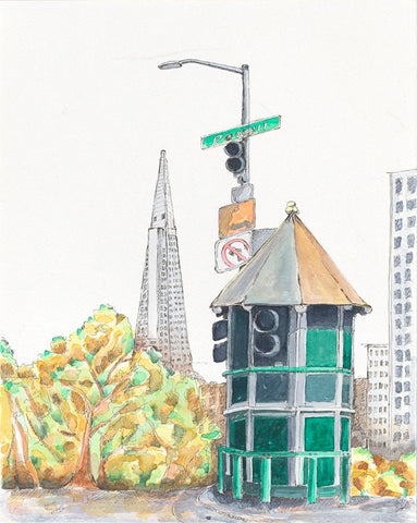 The cable car light (original ) - watercolor